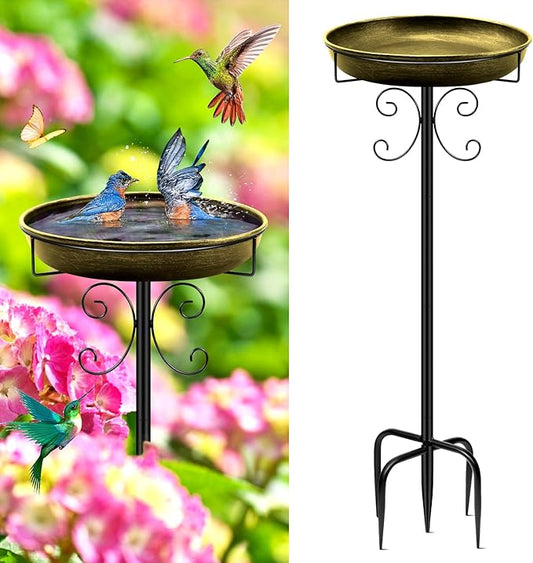 Daoeny 35In Metal Bird Bath for Outside, Vintage Bird Bath Bowl, Detachable by Daoeny