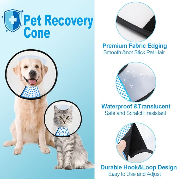 Supet Dog Cone Collar Adjustable After Surgery, Comfortable Pet Recovery Collar - Image 3