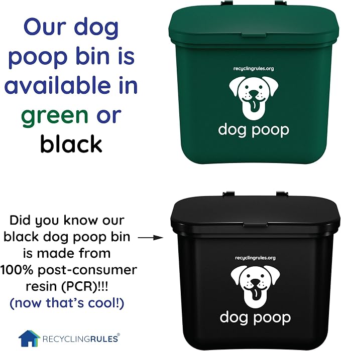 Small Hanging Wastebasket for Dog Poop in Green - Image 3