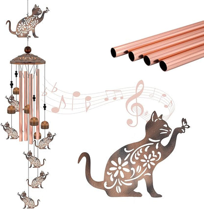 Cat Wind Chimes for Outside, Decoration for Outdoor by Howarmer
