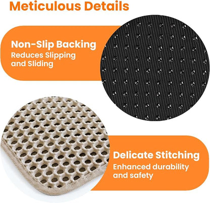 Cat Litter Mat, 24x18 Inches Large Double Layer Honeycomb Cat Litter Trapping - Image 8