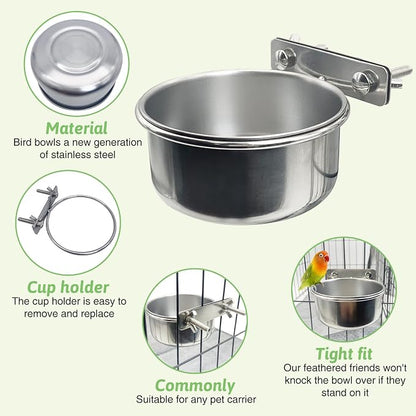 Tfwadmx 6 Pcs Stainless Steel Bird Bowls - Image 4