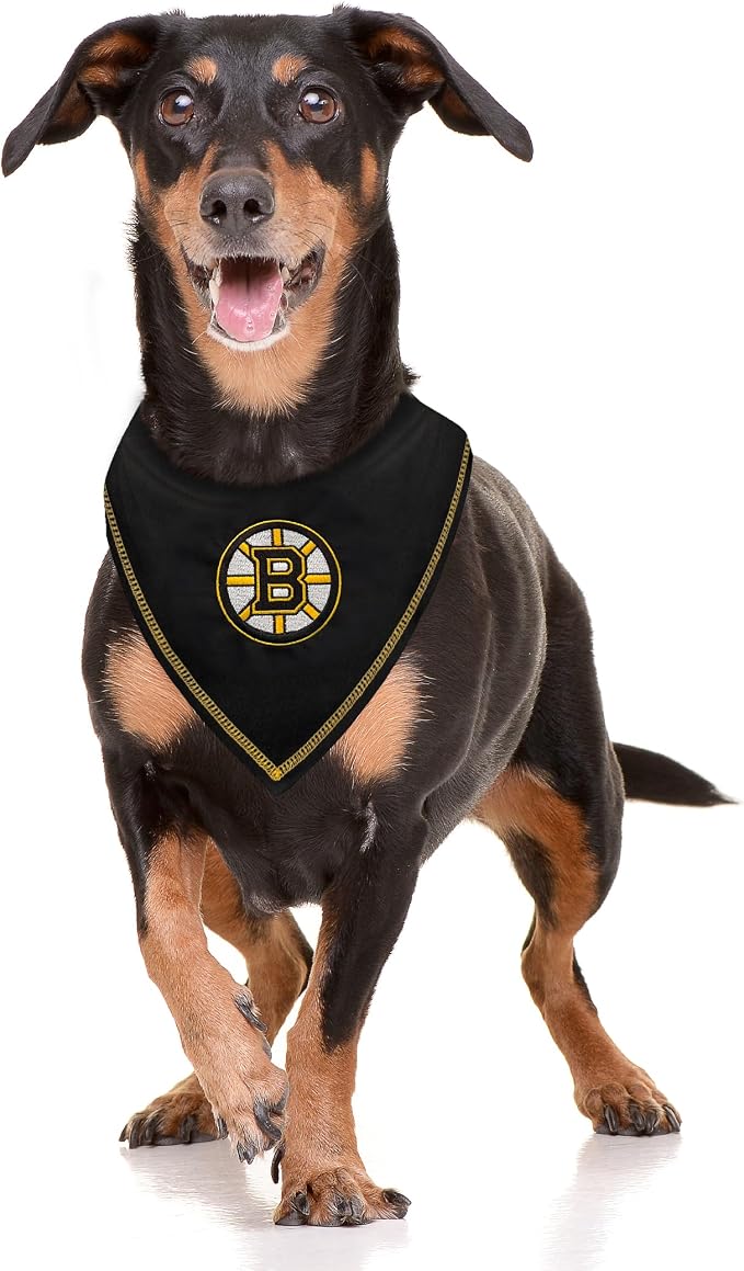 Pets First NHL Boston Bruins TIE Bandana, Size Large/X-Large. Dog Bandana Scarf - Image 2