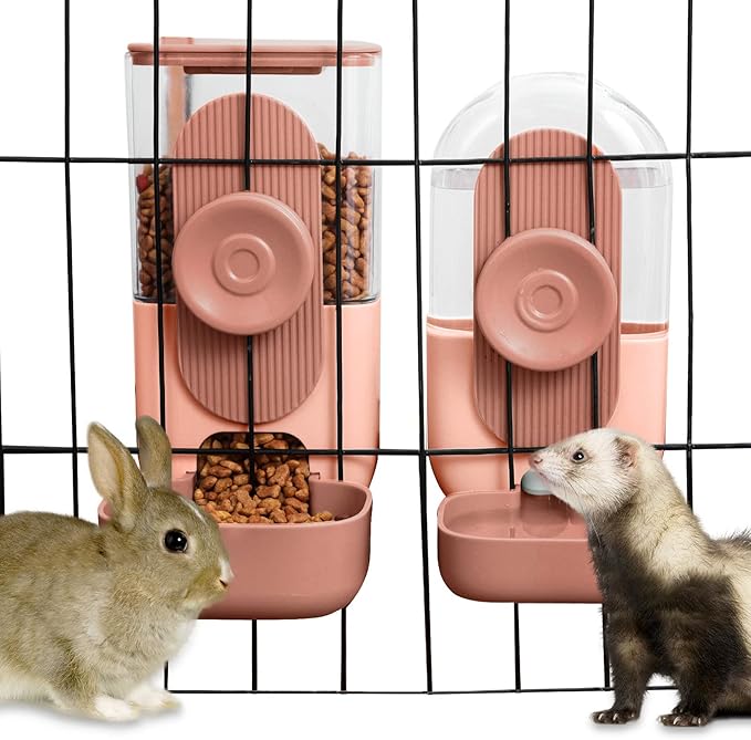 Hanging Automatic Food Water Dispenser, Gravity Rabbit Feeder and Water by lemtrflo