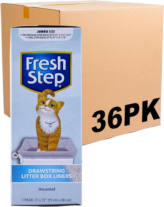Fresh Step Drawstring Large Litter Box Liners | Heavy Duty Liners by FreshStep