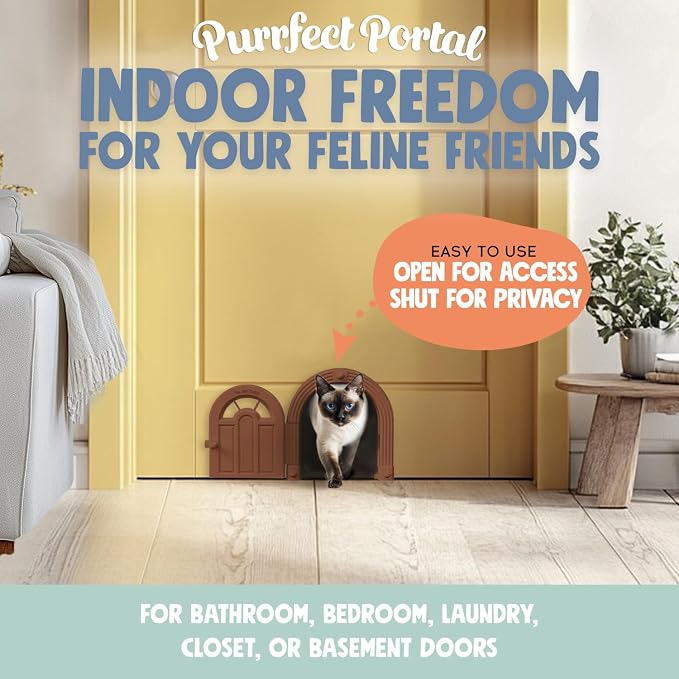 Purrfect Portal Meow Manor® Cat Door Interior Door - Image 2