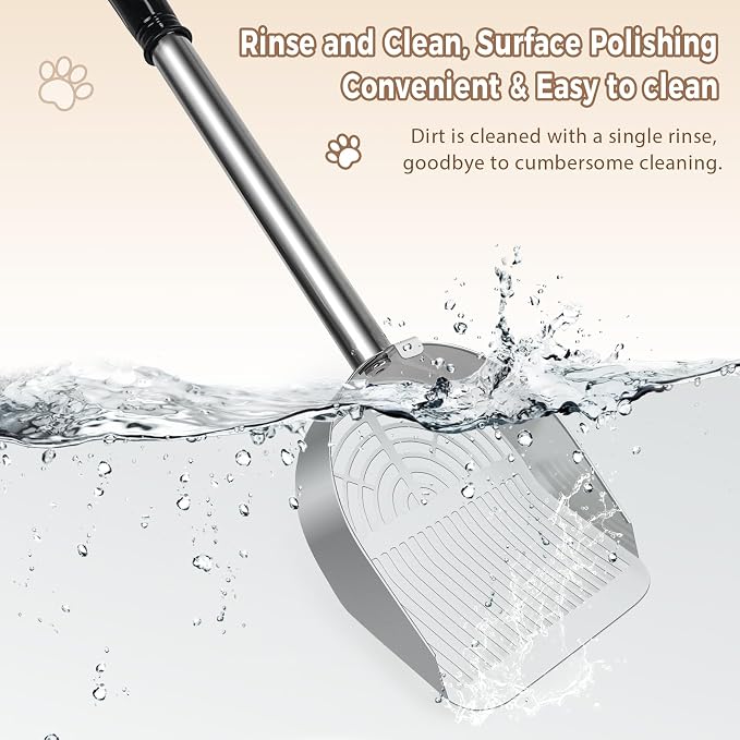 Cat Litter Scoop Deep Shovel, Detachable Long Handle Litter Scooper, Metal Cat - Image 8