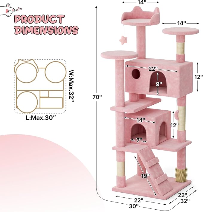 MoNiBloom 70 Inch Cat Tree Tower - Image 2