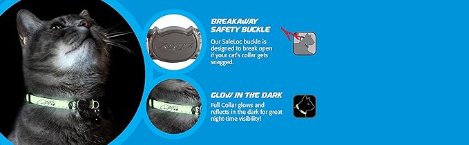 Rogz Glowcat Cat Collar with Safety Buckle Kitten/x-Small - Image 4