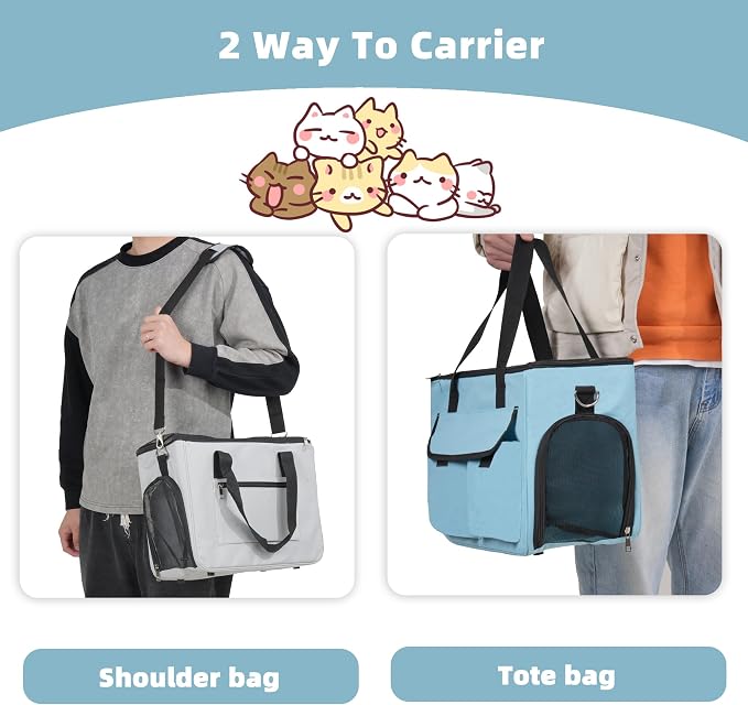 Cat & Dog Carrier for Pets Up to 15 Lbs, Airline Approved Soft-Sided - Image 4