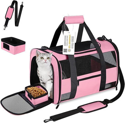 20" Large Cat Carrier Soft Side Dog Carrier Pet Carrier by CUSSIOU