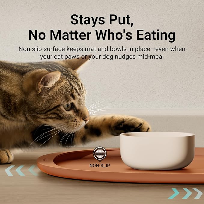 DownyPaws Cat Food Mats for Floors Waterproof, BPA Free Silicone Pet Feeding Mat - Image 7