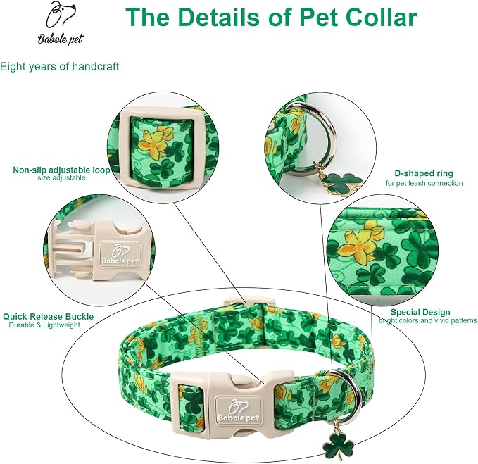 St. Patrick's Day Dog Collar for Medium Dogs - Image 4