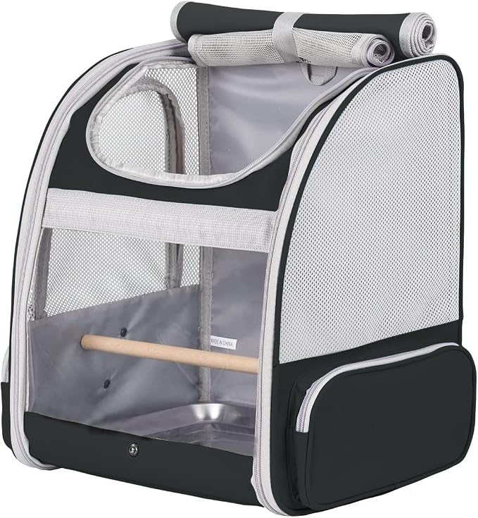 Bird Backpack Carrier with Stand Perch, Bird Travel Backpack - Image 3