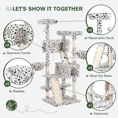 MUTICOR 66 Inches Multi-Level Large Cat Tree Tower - Image 5