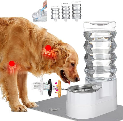 RIZZARI Large Water Dispenser for Dogs: 9L Automatic Stainless Steel Gravity by RIZZARI
