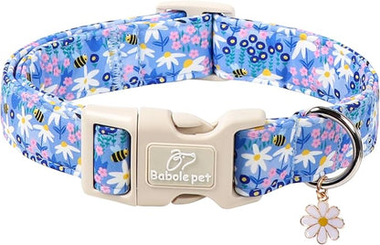 Floral Dog Collar for Large Dogs by Babolepet