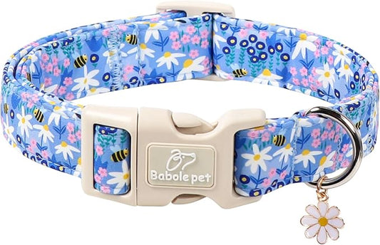 Floral Dog Collar for Large Dogs by Babolepet