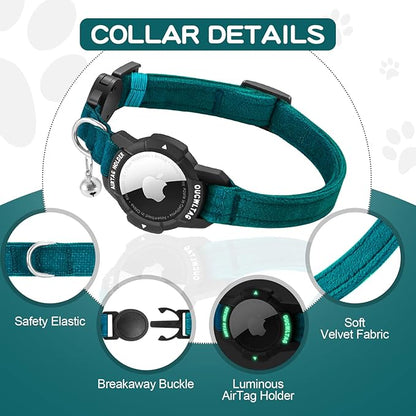 Luminous AirTag Cat Collar Breakaway, OUCWLTAG GPS Cat Collar - Image 2