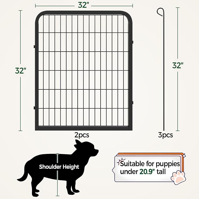 Yaheetech Dog Playpen Outdoor, 32 inch 4 Panels Dog Pen Indoor Heavy Duty Puppy - Image 5