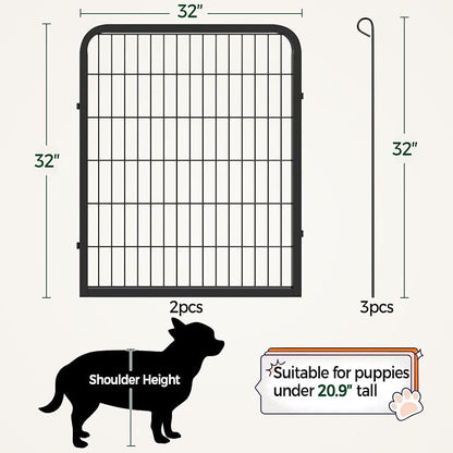 Yaheetech Dog Playpen Outdoor, 32 inch 4 Panels Dog Pen Indoor Heavy Duty Puppy - Image 5