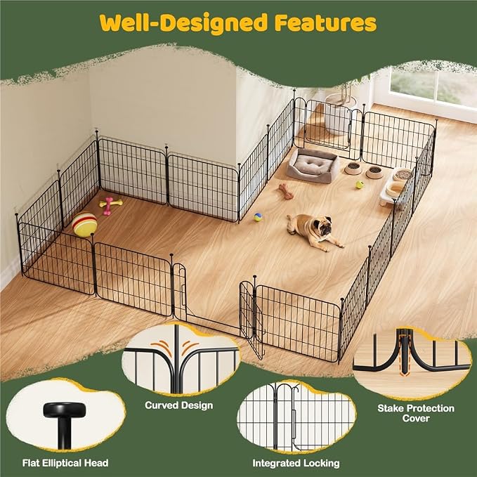 Yaheetech Expandable Dog Playpen, 16 Panel 20 inch Puppy Playpen - Image 3