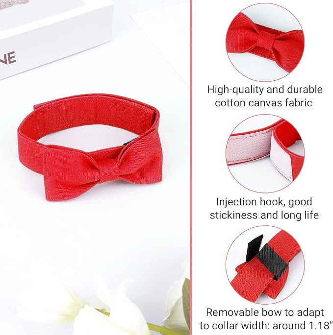 Segarty Dog Bow Ties for Small Medium Dogs Neck Girth 10.2-14.2in, Adjustable - Image 2