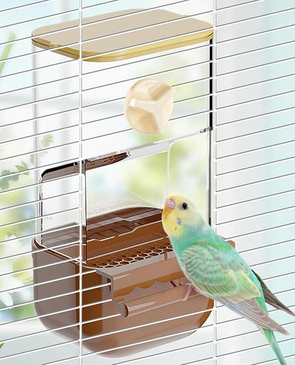 BNOSDM No Mess Bird Automatic Feeder Bird Cage Feeders Parrot Cage Accessories by BNOSDM