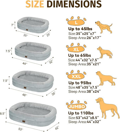 Orthopedic Waterproof Large Dog Bed: Memory Foam Washable Dog Bed - Image 2