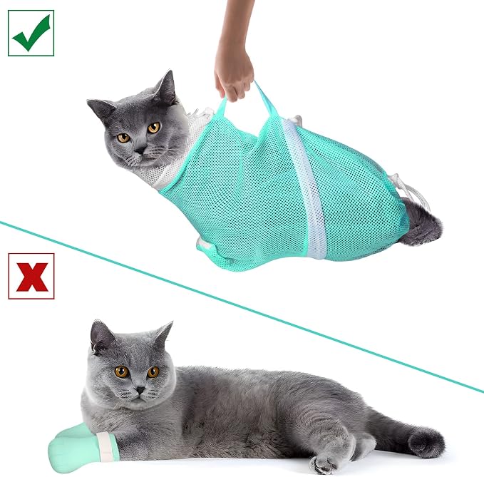 JULMELON Cat Washing Bag 10 PCS Set, Adjustable Cat Shower Net Bag and Pet - Image 6