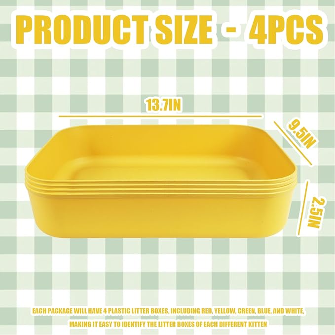 Small Litter Box, Plastic Kitten Litter Box, 13.9 x 9.8 x 3 Inch Open Litter Box - Image 2