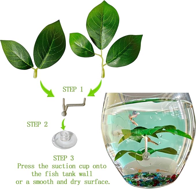 Fish Leaf Pad Fish Tank Accessories Aquarium Décor Simulating 3 pcs Adjustable - Image 4