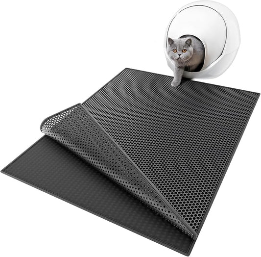 ESTHELLO Cat Litter Mat Large, Cat Litter Trapping Mat, Honeycomb Double Layer by ESTHELLO