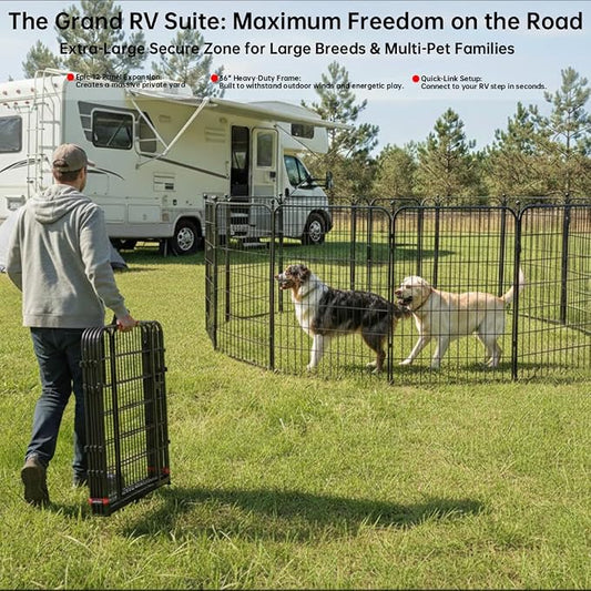Dog Playpen Outdoor for Medium/Large Dogs 36'' High, Heavy Duty Dog Playpen - Image 2