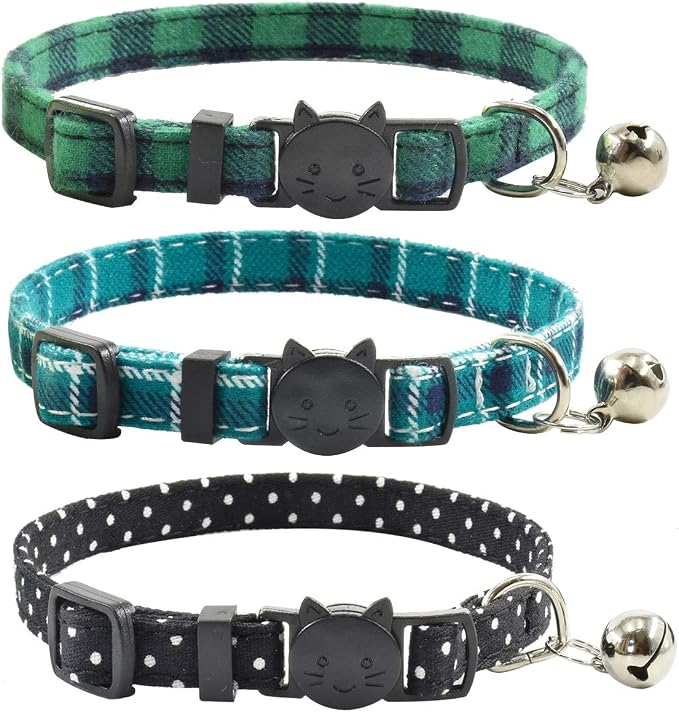 Breakaway cat Collars with Bell, Durable & Safe Cute Kitten Collars Safety by XPangle