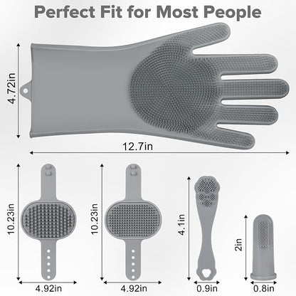 6PCS Pet Grooming Kit for Dogs, Cats and Horses | Dog Washing Gloves | Dog Bath - Image 7