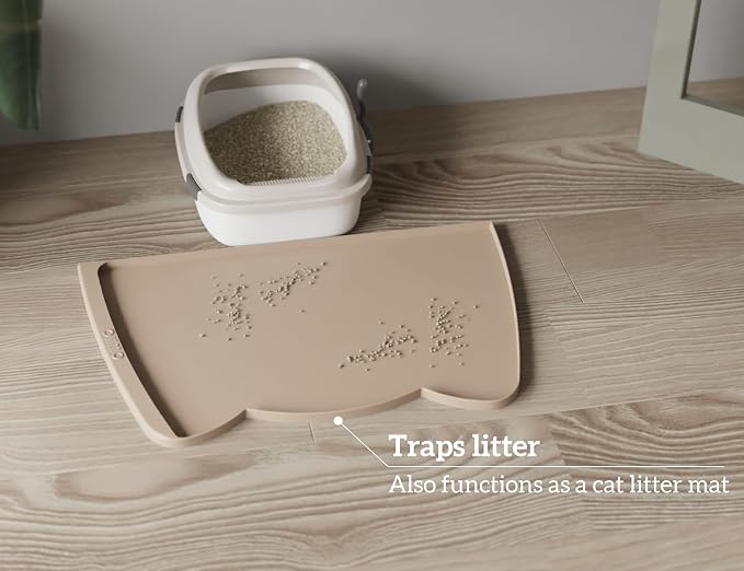 OHMO Dog Food Mat w/Residue Collection Pocket Silicone Pet Feeding Mat - Image 7