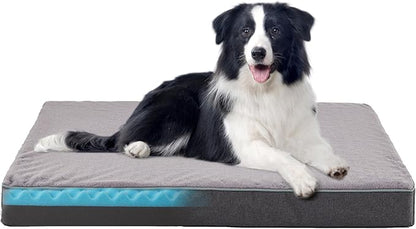 Cooling Dog Beds for Large Dogs, Washable Orthopedic Dog Bed for Crate by WATANIYAPET