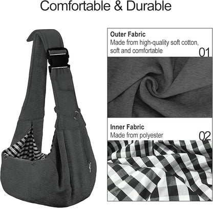 PETLOFT Reversible Dog Cat Sling Carrier, Small Carrier, Adjustable Sling - Image 3