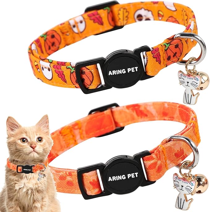 ARING PET 2 Pack Fall Cat Collars-Cute Cat Collar Breakaway by ARINGPET