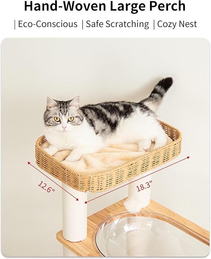 Wood Cat Tree for Large Cats, Modern Cat Tree Tower - Image 6