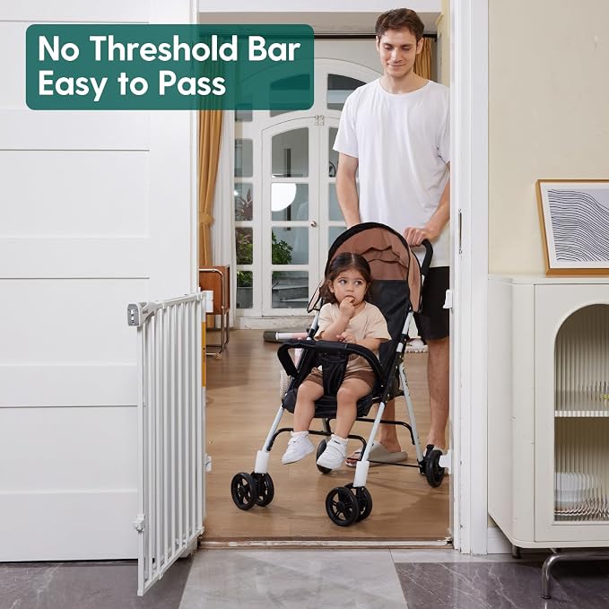 Babelio Baby Gate for Stairs & Doorways, 26-43" W 34" H Extra Tall| No Bottom - Image 3