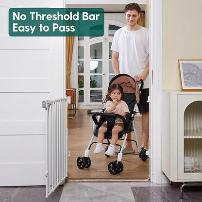 Babelio Baby Gate for Stairs, Kitchen & Doorways, 26-43" W 28" H No Bottom Bar| - Image 2