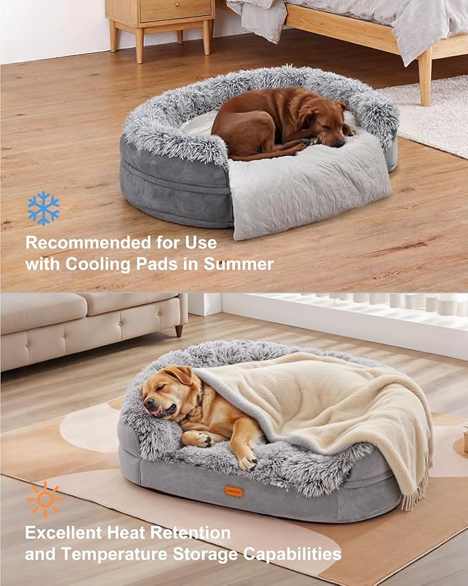 Dog Beds for Jumbo Dogs, 47.5"x35"x7.6", Removable and Washable Cover, Raised - Image 4