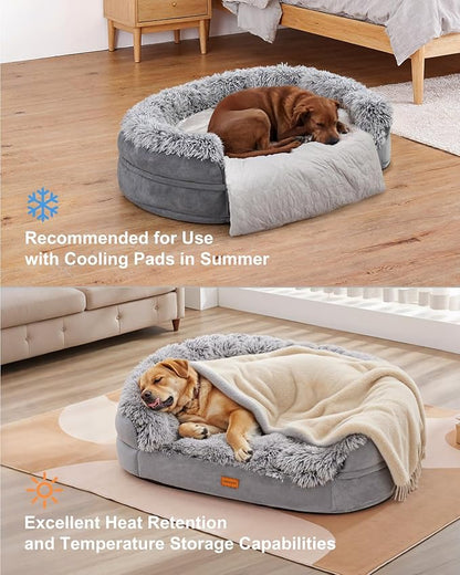 Dog Beds for Jumbo Dogs, 47.5"x35"x7.6", Removable and Washable Cover, Raised - Image 4