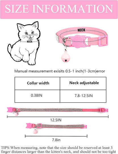 Cat Collars for Girl Cats with Rhinestone Soft Velvet, Breakaway Cat Collars - Image 6