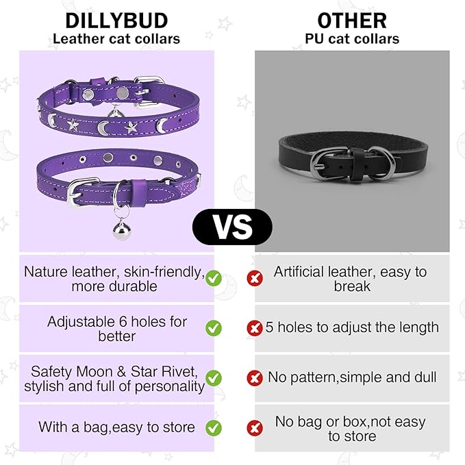 Leather Cat Collars for Boy Girl Cats - Image 5