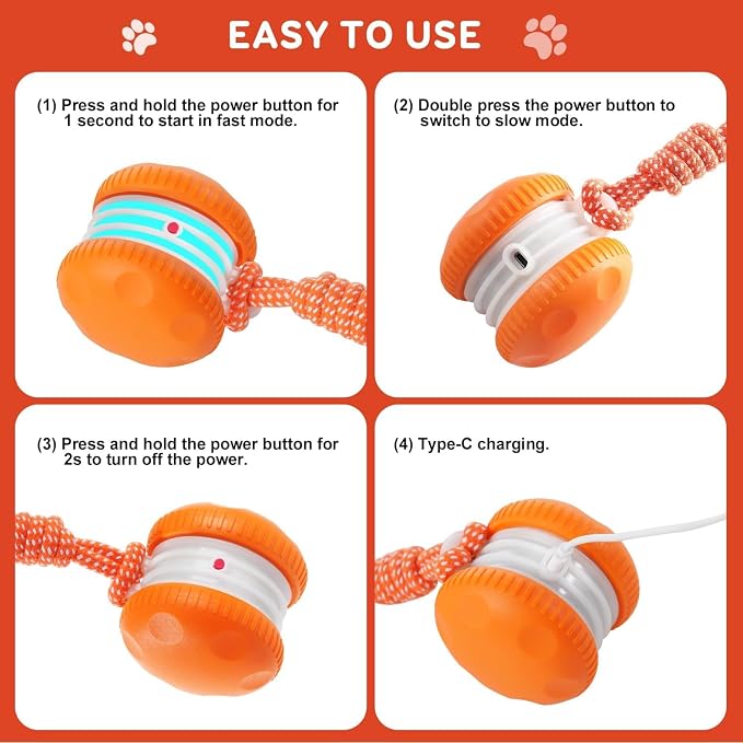 Interactive Dog Toys, Random Path Electric Automatic Moving and Rolling Dogs Toy - Image 9