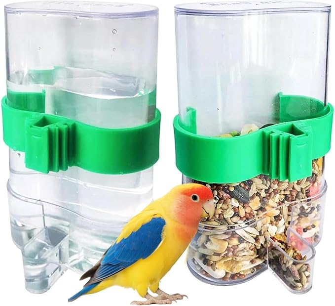 Automatic Bird Water Dispenser Parrot Water Feeder Bird Seed Food Container by Hamiledyi