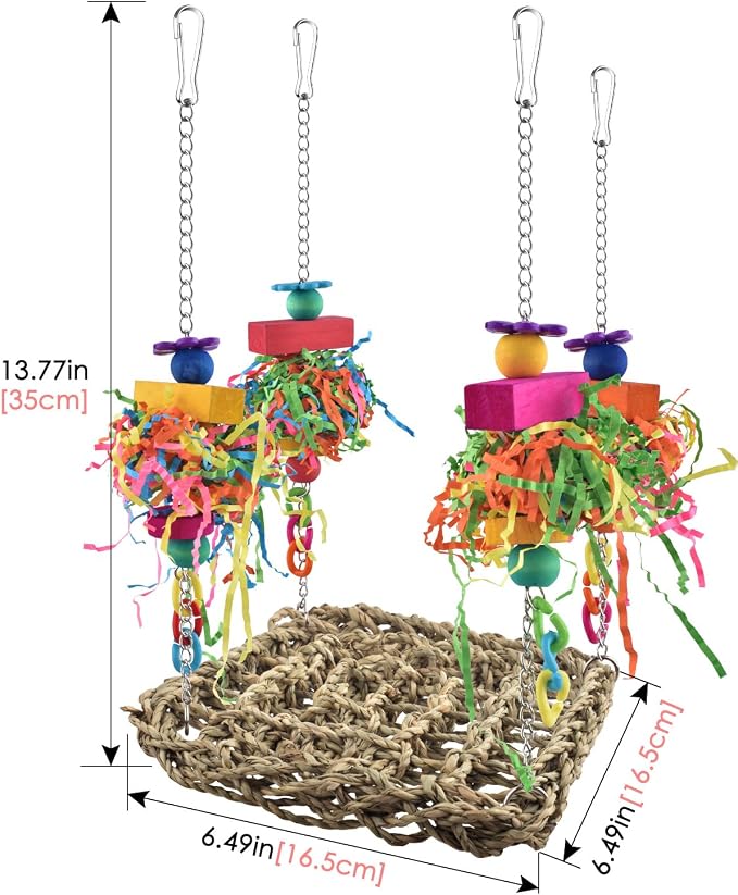 KATUMO Conure Toys, Bird Grass Swing Mat Parrot Climbing Hammock - Image 7